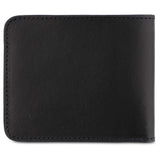 Escuyer black billfold wallet showing exterior and hand painted edges