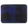 Blue and  black Camouflage-patterned cardholder with 'ESCUYER' branding. Handmade in Portugal from Italian vegetable tanned leather. 