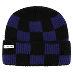 Black and blue checkered merino wool beanie by Escuyer