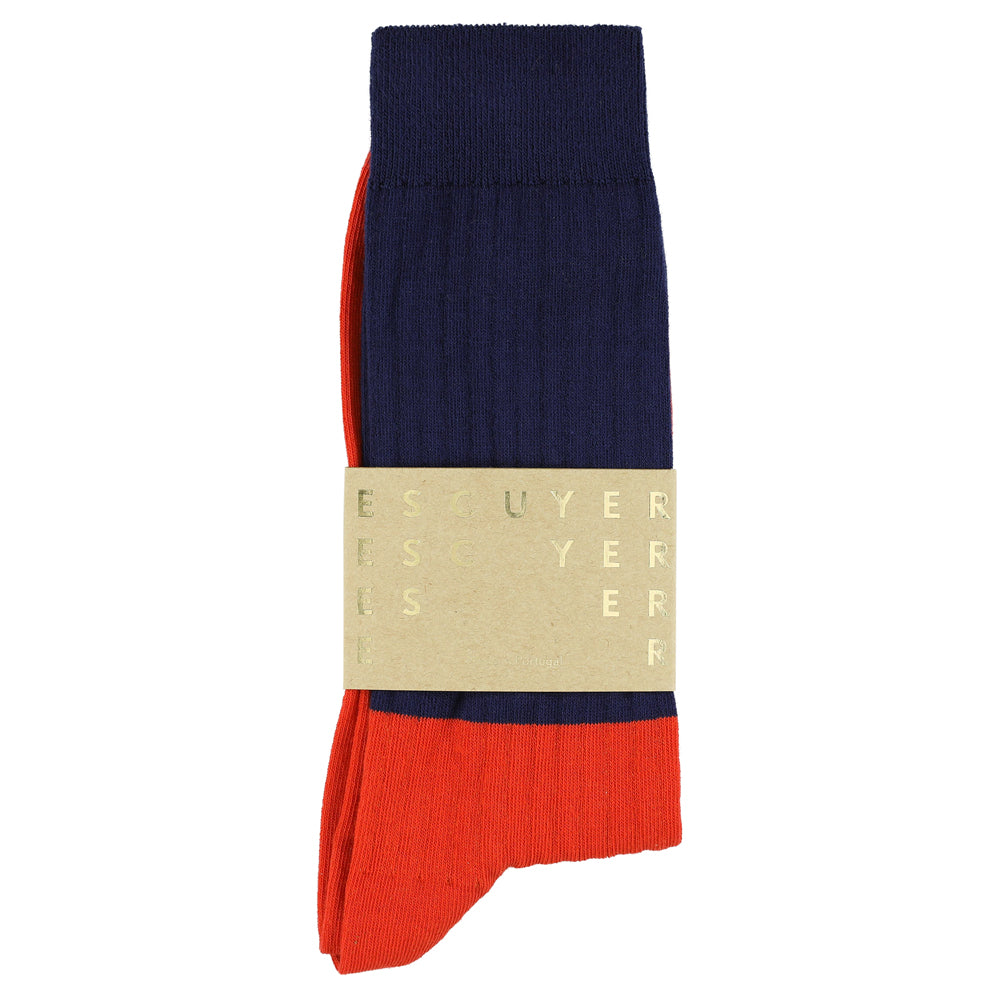 Men Colour Block Socks Blue / Orange - Escuyer
