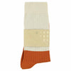 Men Colour Block Socks - Ecru / Orange - Escuyer