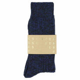 Escuyer blue melange socks, crew length, made in Portugal