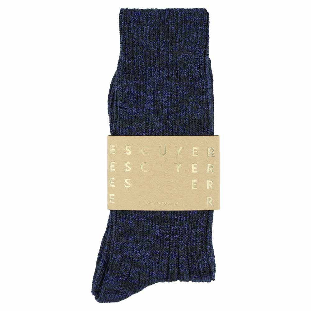 Men Melange Socks - Blue - Escuyer