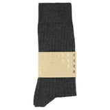 Escuyer Men Classic Ribbed Socks in Anthracite – label detail, made in Portugal