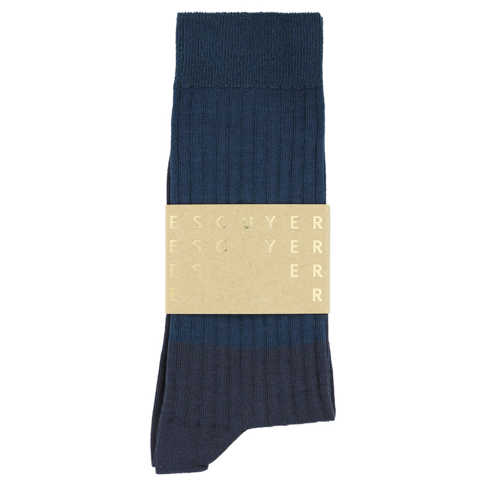 Men Colour Block Socks Blue / Blue detail - Escuyer