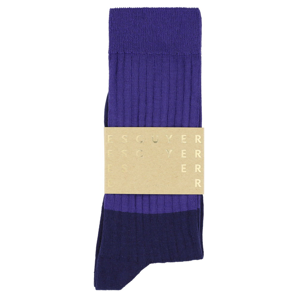 Men Colour Block Socks Purple / Blue detail - Escuyer