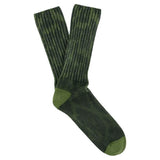 Men Leopard Crew Socks - Green