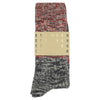 Red and Black Melange Block cotton socks, made in Portugal (one size fits all)
