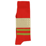Men's Striped Socks Orange & Gold — Italian Cotton, Made in Portugal — Escuyer