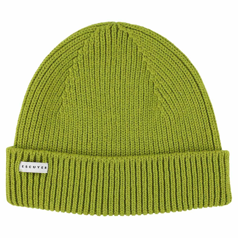 Ribbed Merino Beanie / Bright Green - Escuyer