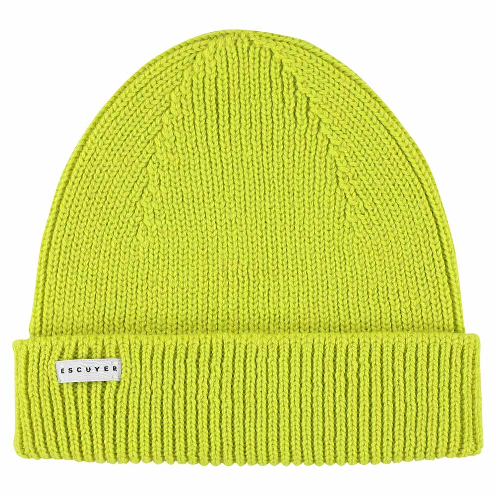 Ribbed Merino Beanie / Bright Yellow - Escuyer