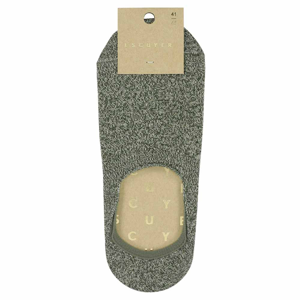 Khaki men's no-show invisible cotton socks by Escuyer