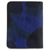 Blue slim camouflage leather  wallet. Handmade in Portugal from Italian vegetable tanned leather