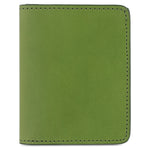 Escuyer jungle green slim leather wallet — Italian vegetable tanned leather, front view