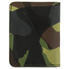Green camouflage leather slim wallet. Handmade in Portugal from Italian vegetable tanned leather. With ESCUYER branding inside