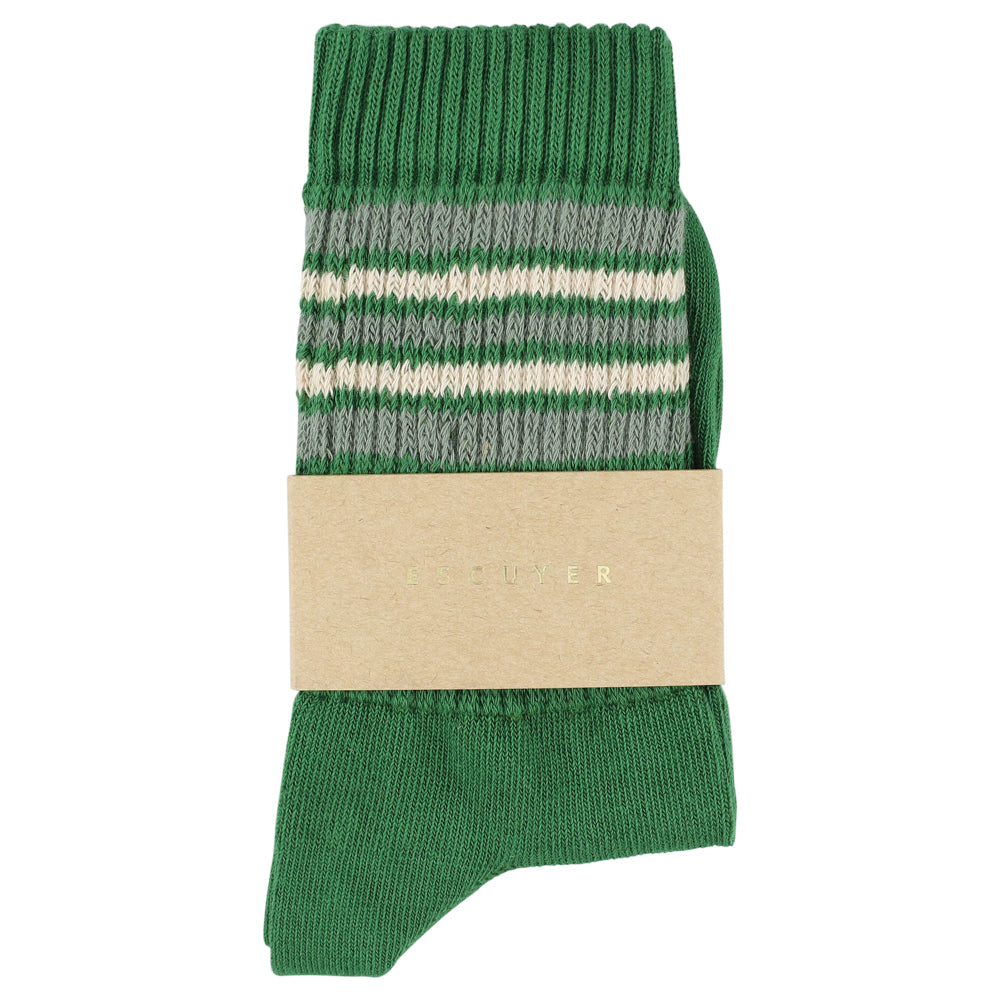 Women 5 Stripes Socks - Green / Agave / Sand