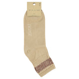 Close-up of Escuyer Women Lurex Ankle Socks Pink / Bronze — warm metallic stripe detail at the cuff