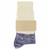 Women Melange Block Socks - Ecru / Bright Blue - Escuyer