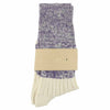 Women Melange Block Socks - Purple / Ecru - Escuyer