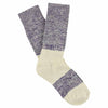 Women Melange Block Socks - Purple / Ecru - Escuyer