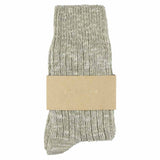 Escuyer women's light grey melange socks, crew length, made in Portugal
