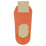 Orange women's no-show invisible cotton socks by Escuyer