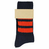 Women Stripes Crew Socks - Blue / Orange - Escuyer