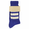 Women Stripes Crew Socks - Vintage Blue / Ecru - Escuyer
