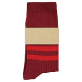 Women's Striped Socks - Bordeaux / Red