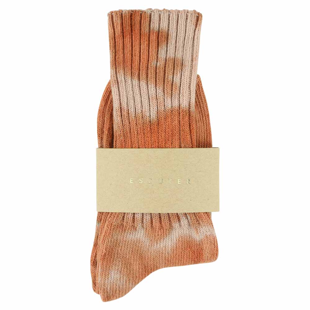 Women Tie Dye Socks - Rust / Pink - Escuyer