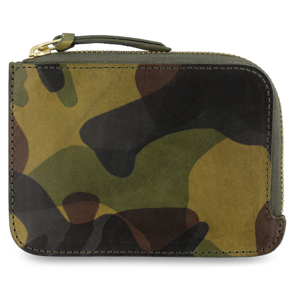 Camouflage-patterned wallet, Handmade in Portugal from Italian vegetable tanned leather