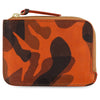 Camouflage-patterned wallet with a zipper, handmade in Portugal from Italian vegetable tanned leather