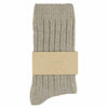 Pair of wool and cashmere beige socks made in Europe from Escuyer brand