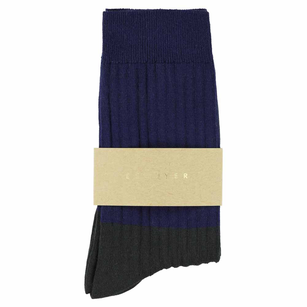 Women Block Socks - Navy / Anthracite - Escuyer