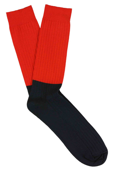 Men Colour Block Socks Molten Lava / Deep Well - Escuyer