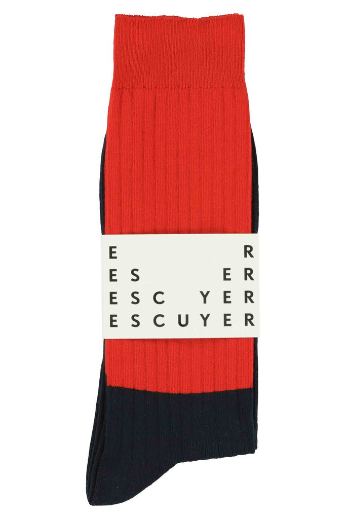 Men Colour Block Socks Molten Lava / Deep Well - Escuyer