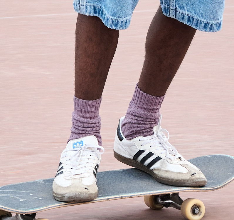 Men Crew Socks - Off Purple - Escuyer