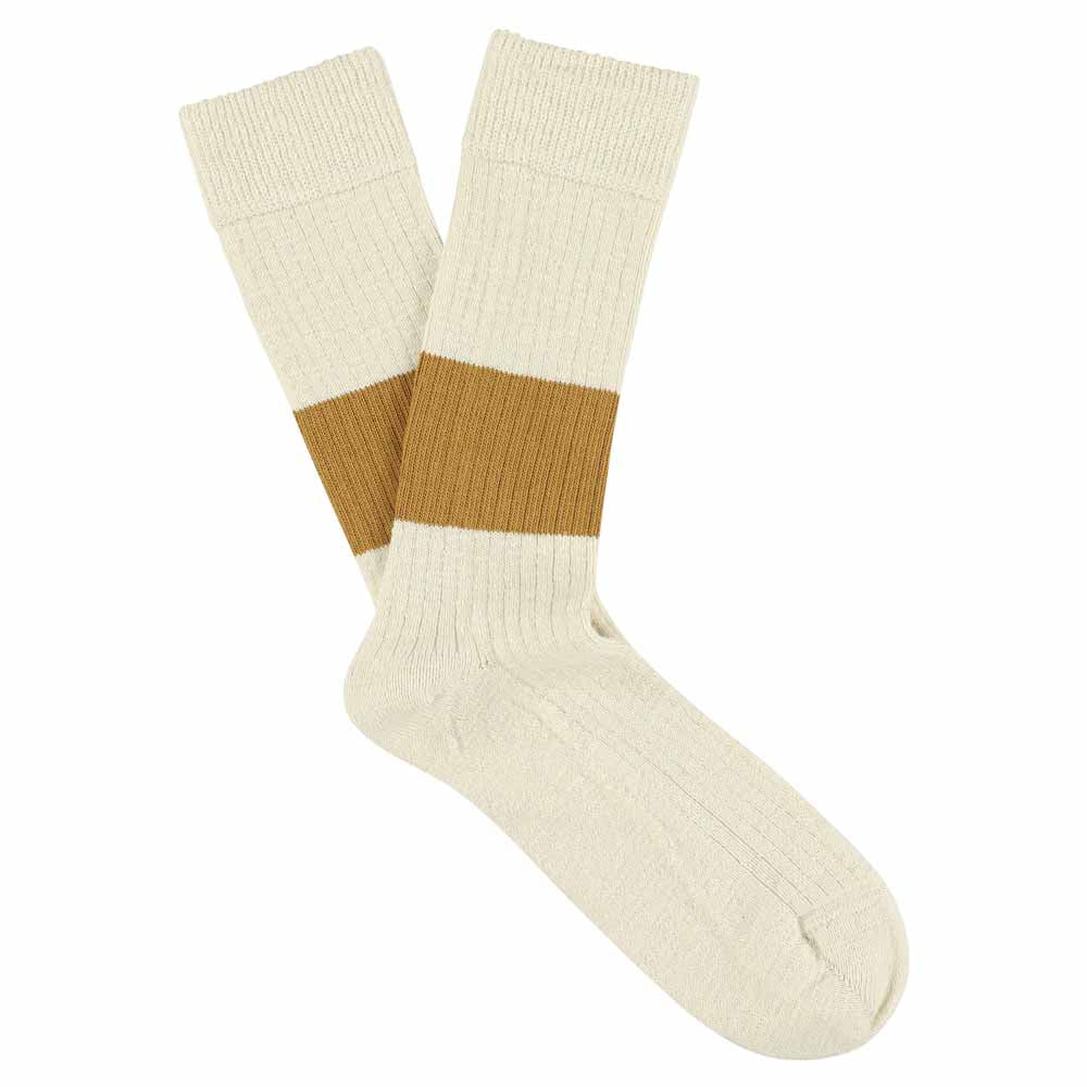 Melange Band Socks - Ecru / Mustard - Escuyer