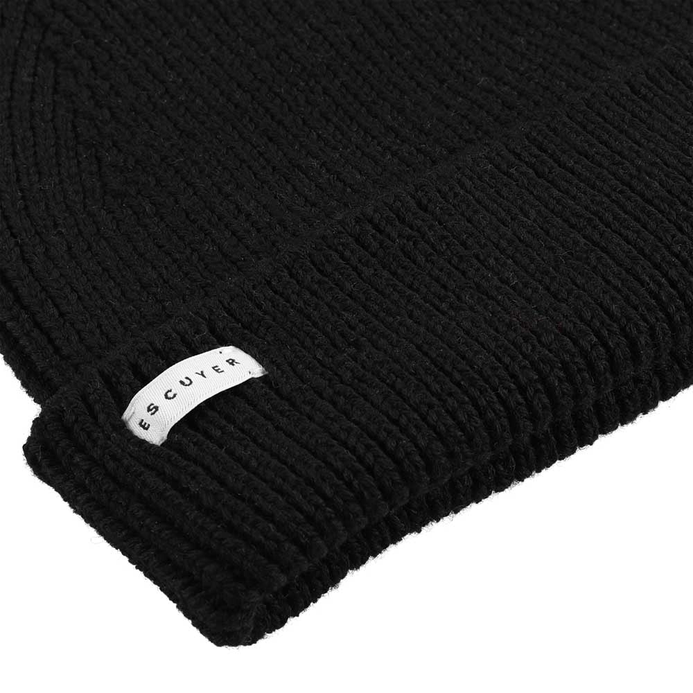 Ribbed Merino Beanie / Black - Escuyer