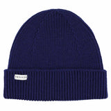 Bold blue ribbed merino wool beanie by Escuyer