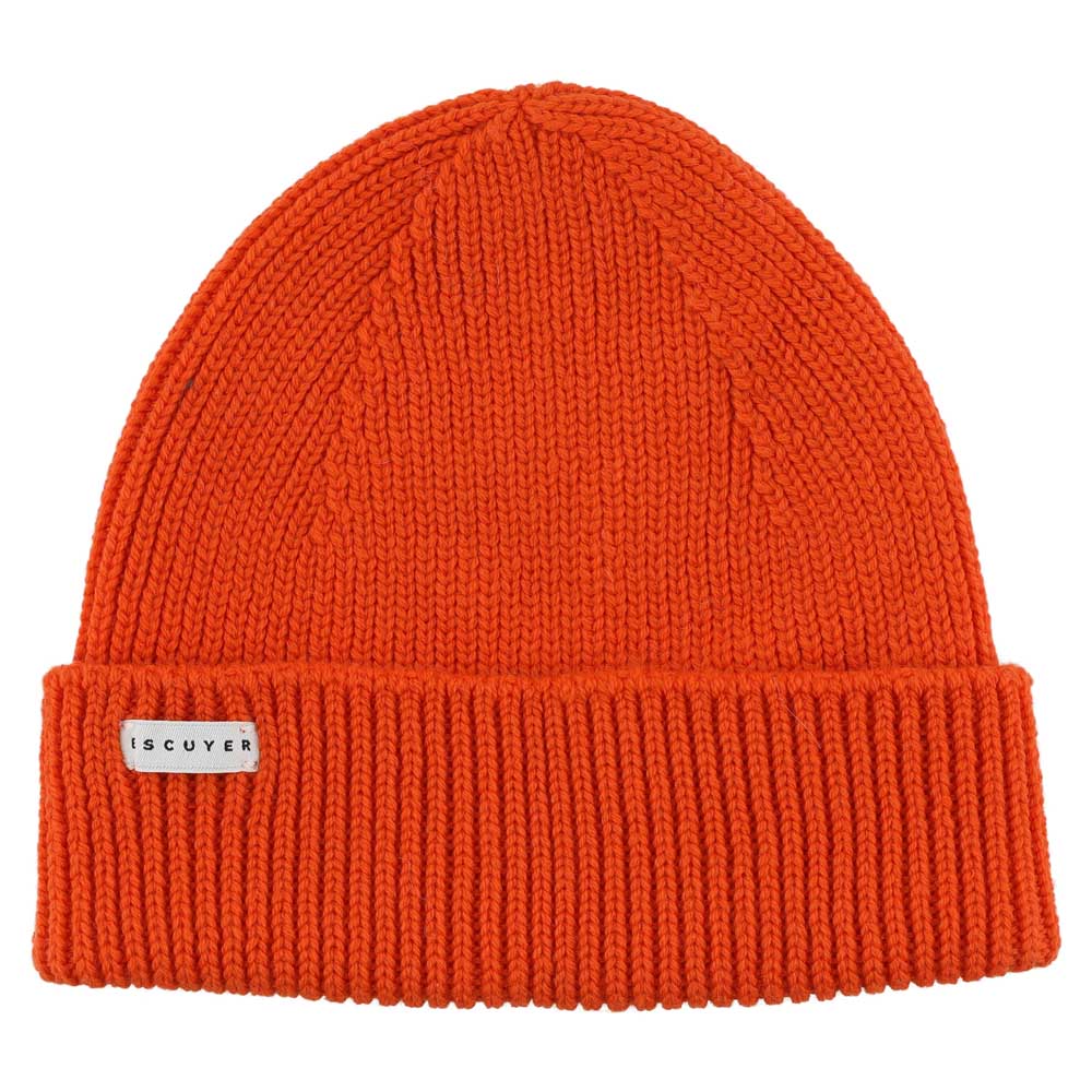 Ribbed Merino Beanie / Bold Orange - Escuyer