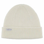 Cream ribbed merino wool beanie by Escuyer
