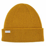 Mustard ribbed merino wool beanie by Escuyer