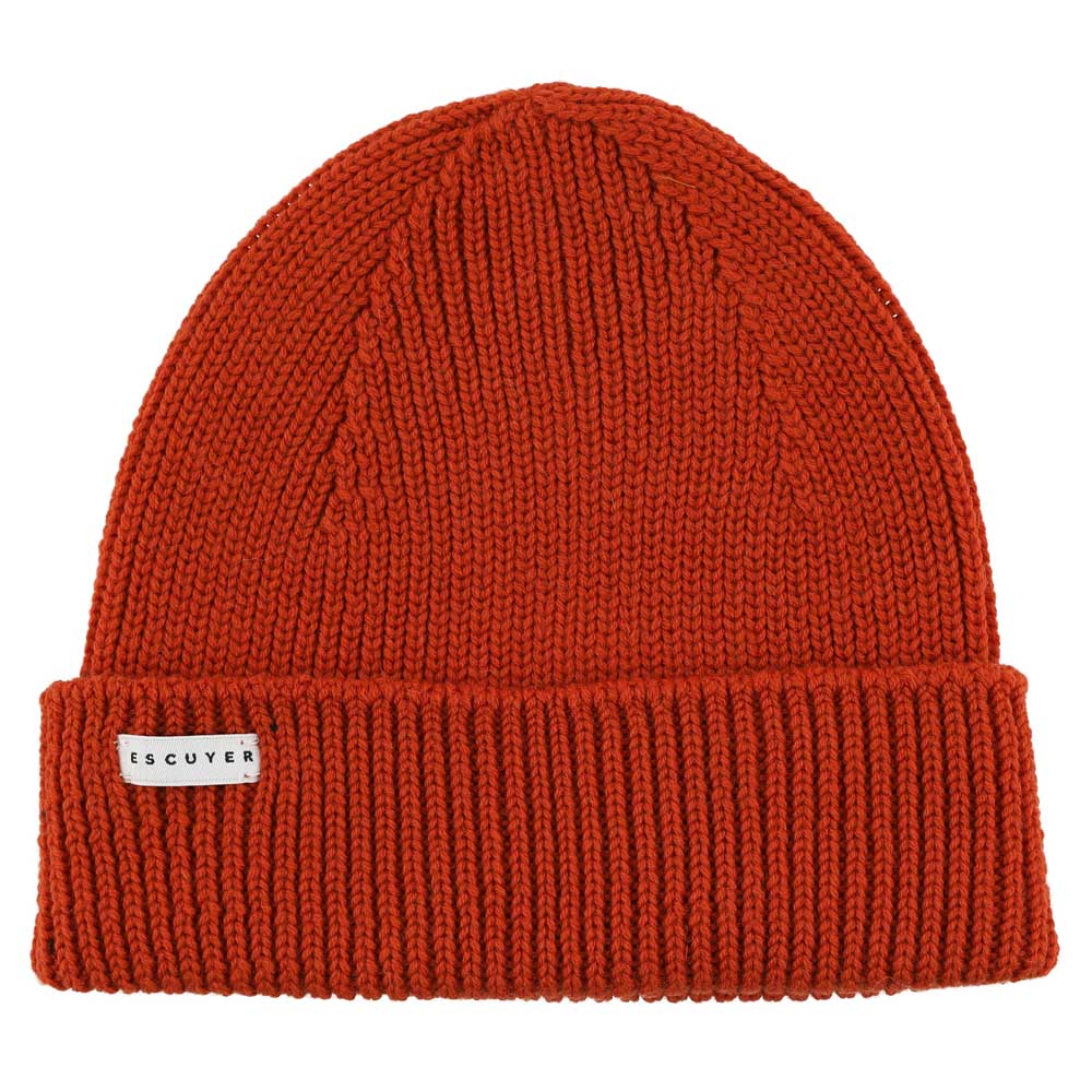 Ribbed Merino Beanie / Orange - Escuyer