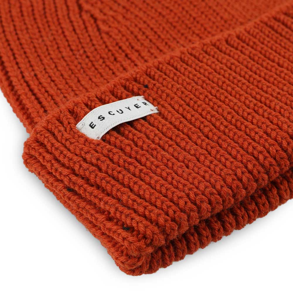Ribbed Merino Beanie / Orange - Escuyer