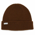 Tobacco brown ribbed merino wool beanie by Escuyer