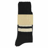 Men Stripes Crew Socks - Black / Ecru - Escuyer