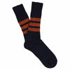 Men Stripes Crew Socks - Blue / Rust - Escuyer