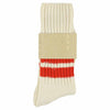Men Stripes Crew Socks - Ecru / Orange - Escuyer