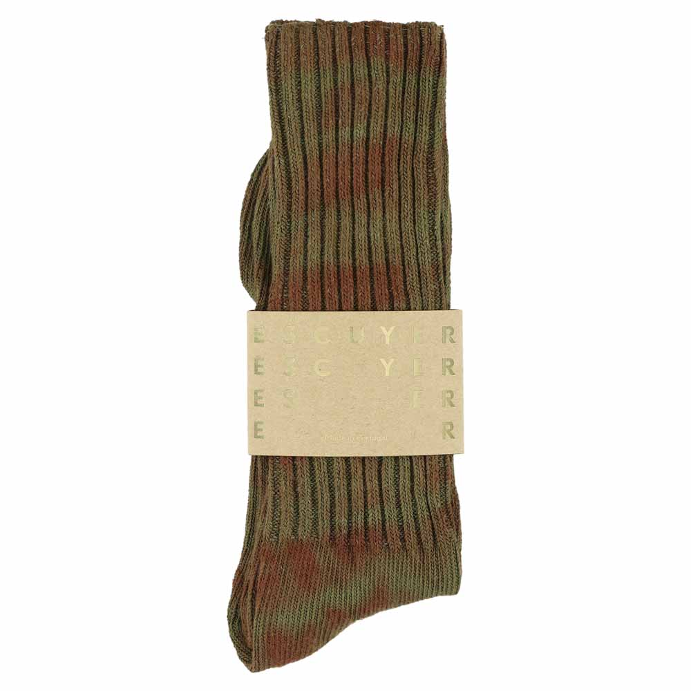 Men Tie Dye Socks - Brown / Green - Escuyer